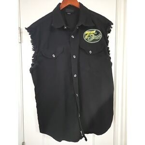 Sturgis 75th Anniversary 2015 Denim Vest Mens 2XL Black Hills Biker Rally XXL